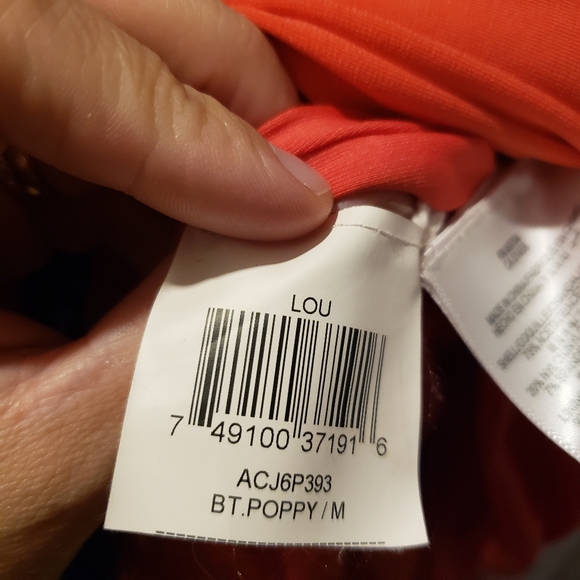 BCBGMaxAzria Lou Orange Poppy Ruched Dress in Medium - Picture 7 of 8